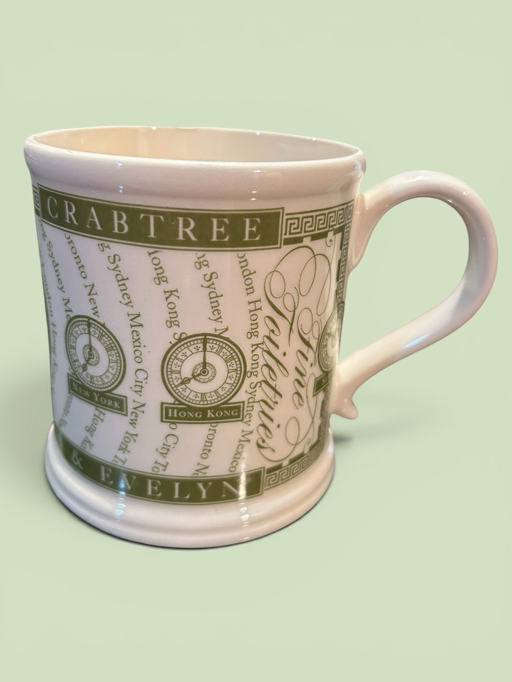 Crabtree & Evelyn 2000 Green/White Annual Collectible Mug - Pre-Owned No Box